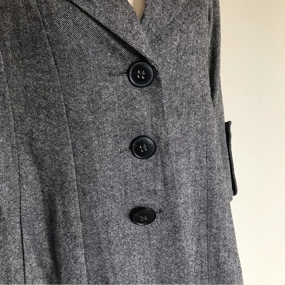 Cabi Wool Jacket Coat Tweed Flared Shakespeare Swing Grey Long Size 4 NWT - Picture 4 of 12